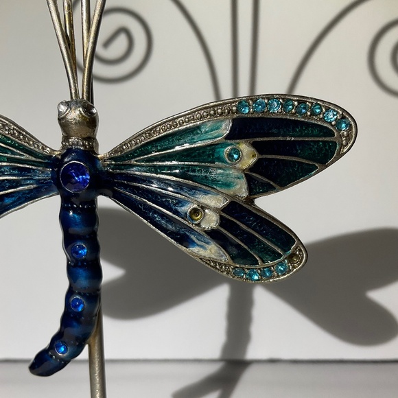 Metal and Enamel Dragonfly Display Stand - Photo or Jewellery Holder - Picture 16 of 16
